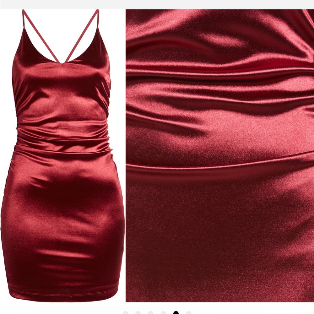 LNL cross back satin bodycon mini dress